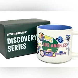 Starbucks Discovery Series Los Angeles Ceramic Coffee Mug, 14oz White & Blue New